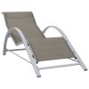 vidaXL Sun Loungers 2 pcs with Table Aluminum Taupe