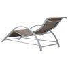 vidaXL Sun Loungers 2 pcs with Table Aluminum Taupe