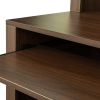 Home Office Computer Desk with Hutch; Walnut