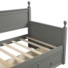 Wood Daybed with Three Drawers ; Twin Size Daybed; No Box Spring Needed ; Gray