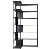 7-Tier Bookcase Home Office Bookshelf; L-Shaped Corner Bookcase with Metal Frame; Industrial Style Shelf with Open Storage; MDF Board