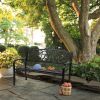 50" Outdoor Welcome Backrest Cast Iron Bench