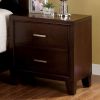 Simple Casual 1pc Nightstand Brown Cherry Color Solid wood Bedroom Furniture Contemporary Look Nightstand Nickel Bar Pull