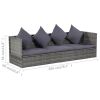 vidaXL Patio Bed Gray 78.7"x23.6" Poly Rattan