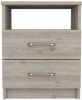 Napoles Nightstand; Superior Top; Two Drawers; One Shelf -Light Gray