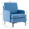 FCH Lounge Chair, Comfy Single Sofa Accent Chair for Bedroom Living Room Guestroom, Blue