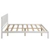 Platform Bed Frame with Headboard ; Wood Slat Support ; No Box Spring Needed ; Full; White