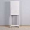 Bathroom Wooden Storage Cabinet Over-The-Toilet Space Saver with a Adjustable Shelf 23.62x7.72x67.32 inch