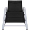 vidaXL Sun Loungers 2 pcs with Table Aluminum Black