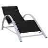 vidaXL Sun Loungers 2 pcs with Table Aluminum Black