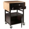 Bellini Drop Leaf Kitchen Cart, Coffee and Natural