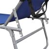 vidaXL Folding Sun Lounger with Canopy Steel and Fabric Blue