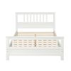 Full Platform Bed; Wood Platform Bed Frame with Headboard and Footboard; Easy Assembly; White RT