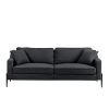 U-style Upholstered Modern Loveseat with Metal Legs â€šÃ„Ã¬ Durable with 2 Pillows; 2-3 People Seat Capacity