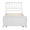 Twin size Platform Bed with Trundle; White