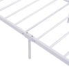 Full Size Metal Platform Bed Frame with Four Drawers; Sockets and USB Ports ; Slat Support No Box Spring Needed White