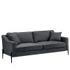 U-style Upholstered Modern Loveseat with Metal Legs â€šÃ„Ã¬ Durable with 2 Pillows; 2-3 People Seat Capacity