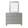 Champagne Silver Rubber Wood Dresser with 6 Drawers Metal Slides Crystal Handle