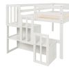 Loft bed with staircase ; White