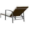 vidaXL Sun Loungers 2 pcs with Table Poly Rattan Brown