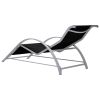 vidaXL Sun Loungers 2 pcs with Table Aluminum Black