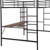 Loft Bed with Desk and Shelf ; Space Saving Design; Full; Black (OLD SKU:MF285665AAB)