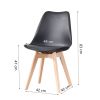 EDLMH Set of 4, ABS PP Nordic Dining Chair with Beech Wood Legs for Dining Room, Living Room, Office, Bedroom, Black