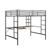 Loft Bed with Desk and Shelf ; Space Saving Design; Full; Black (OLD SKU:MF285665AAB)