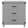 Modern Bedroom Nightstand with 3 Drawers Storage ; Gray(OLD SKU:WF281114AAE)