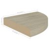 vidaXL Floating Corner Shelf Oak 9.8"x9.8"x1.5" MDF