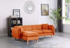 Brayden Orange Fabric Sectional Sofa Chaise