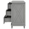 Modern Bedroom Nightstand with 3 Drawers Storage ; Gray(OLD SKU:WF281114AAE)