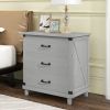 Modern Bedroom Nightstand with 3 Drawers Storage ; Gray(OLD SKU:WF281114AAE)