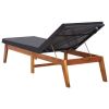 vidaXL Sun Loungers 2 pcs with Table Poly Rattan and Solid Acacia Wood