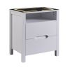 Multifunctional Storage Nightstand with 2 Drawers and an open shelf; Wireless Charging with adjustable LED; White