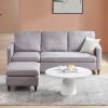 Orisfur. Reversible Sectional Sofa with Handy Side Pocket; Living Room L-Shape 3-Seater Couch with Modern Linen Fabric for Small Space