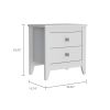 Windsor 2-Drawer Nightstand White