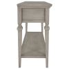 TREXM Classic Retro Style Console Table with Three Top Drawers and Open Style Bottom Shelf; Easy Assembly (Gray Wash)