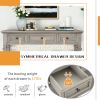 TREXM Classic Retro Style Console Table with Three Top Drawers and Open Style Bottom Shelf; Easy Assembly (Gray Wash)