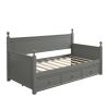 Wood Daybed with Three Drawers ; Twin Size Daybed; No Box Spring Needed ; Gray