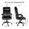 Free Shipping soft Padded Mid-Back Office Computer Desk Chair with Armrest; Leather office Chair ; PU faux leather;  till function 90-110 degree; blac