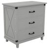 Modern Bedroom Nightstand with 3 Drawers Storage ; Gray(OLD SKU:WF281114AAE)