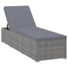 vidaXL 3 Piece Patio Sun Loungers with Tea Table Poly Rattan Gray