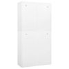 vidaXL Office Cabinet White 35.4"x15.7"x70.9" Steel and Tempered Glass