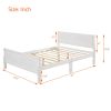 Queen Size Wood Platform Bed with Headboard and Wooden Slat Support (White)