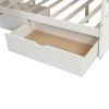 Twin over Full Bunk Bed with Drawers; Storage and Slide; Multifunction; White