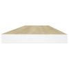 vidaXL Floating Wall Shelves 2 pcs Oak and White 23.6"x9.3"x1.5" MDF