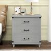 Modern Bedroom Nightstand with 3 Drawers Storage ; Gray(OLD SKU:WF281114AAE)