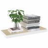 vidaXL Floating Wall Shelves 2 pcs Oak and White 23.6"x9.3"x1.5" MDF