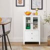 FCH Nordic Minimalist MDF Spray Paint Double Doors And Two Drawers Tv Side Cabinet Bathroom Cabinet White